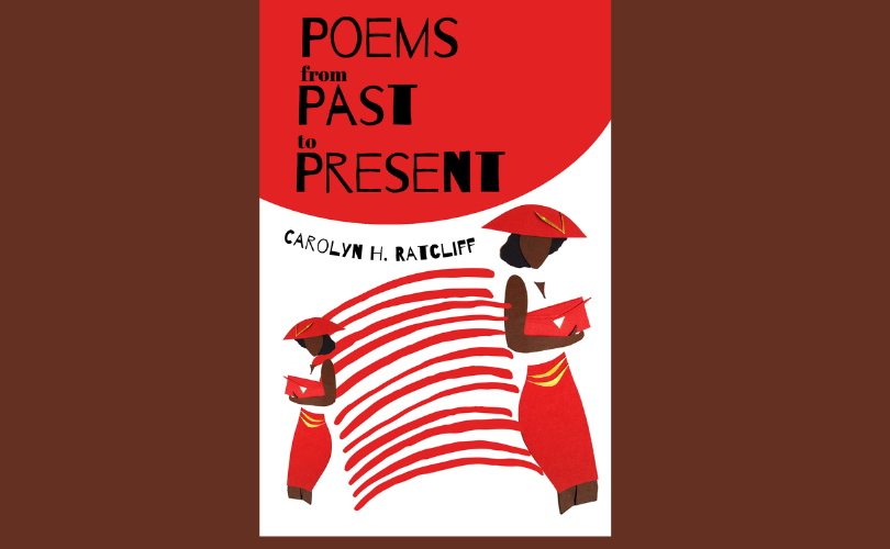 Book cover of Poems from Past to Present. Women wearing red hats and dresses